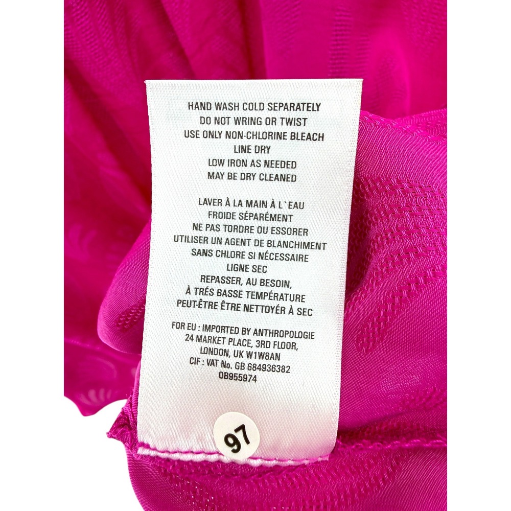 Anthropologie Pink Smocked Ruffle Off Shoulder Top Size M NEW Brunch Whimsical - Picture 5 of 6